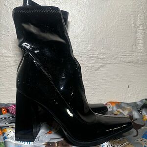 Doll kills: Basil Patent Sock Boots (US 9)